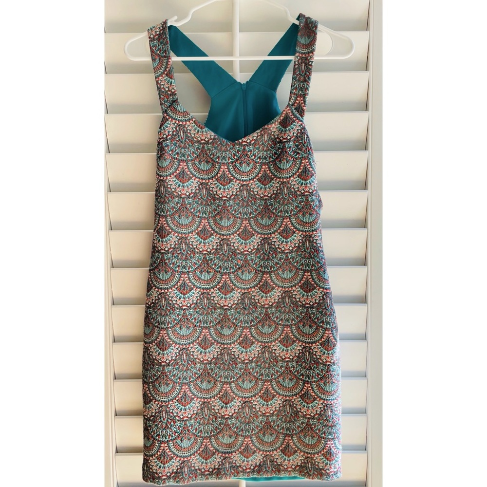 Zara Fully Embroidered Scalloped Dress